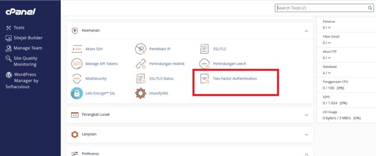 Cara Mengaktifkan Fitur 2FA di cPanel: Panduan Lengkap Two-Factor Authentication