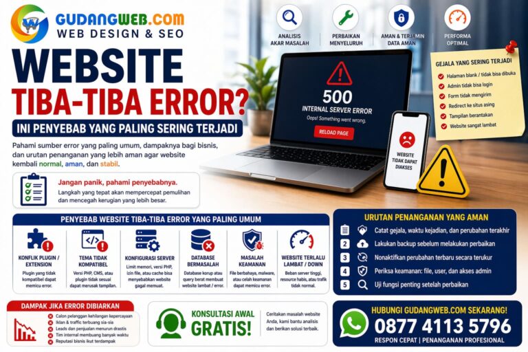 Website Tiba-Tiba Error Ini Penyebab yang Paling Sering Terjadi